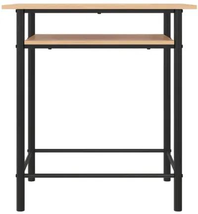 Jace Counter Height Kitchen 3 Piece Pub Set, Wood Finish and Metal Frame, Pub Table and 2 Bar Stools