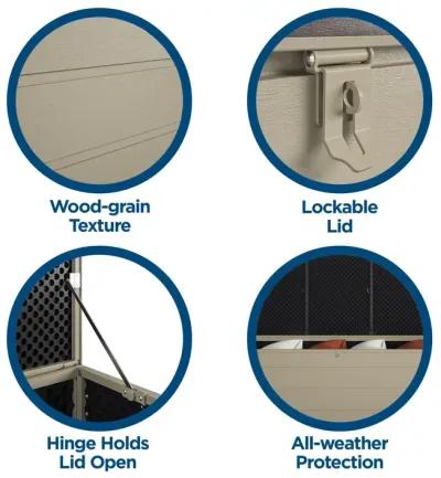 Outdoor Weather-Resistant Patio Deck Storage Box with Locking Hinge Design