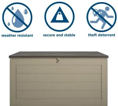 Outdoor Weather-Resistant Patio Deck Storage Box with Locking Hinge Design