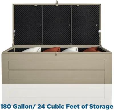 Outdoor Weather-Resistant Patio Deck Storage Box with Locking Hinge Design