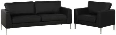 Monroe Faux Leather Sofa with Stainless Steel Legs