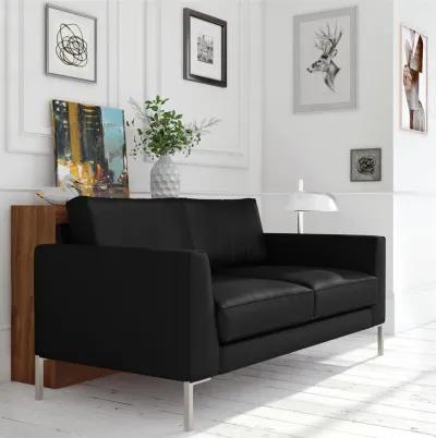 Monroe Faux Leather Sofa with Stainless Steel Legs