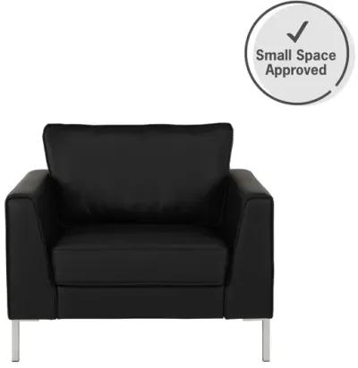 Monroe Faux Leather Accent Chair with Stainless Steel Legs