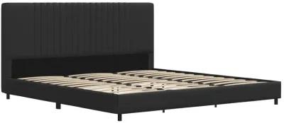 Rio Faux Leather Upholstered Platform Bed with Tufted Headboard