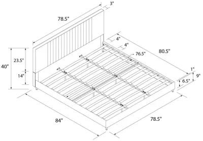 Rio Faux Leather Upholstered Platform Bed with Tufted Headboard