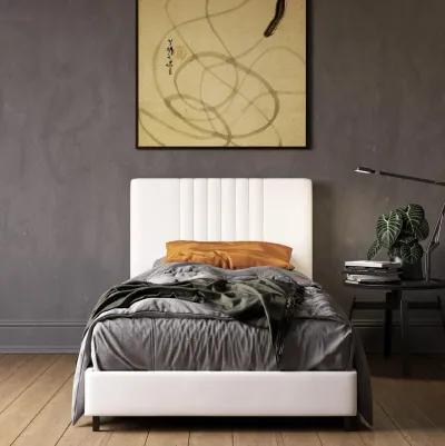 Rio Faux Leather Upholstered Platform Bed with Tufted Headboard