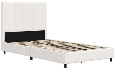 Rio Faux Leather Upholstered Platform Bed with Tufted Headboard