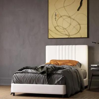 Rio Faux Leather Upholstered Platform Bed with Tufted Headboard