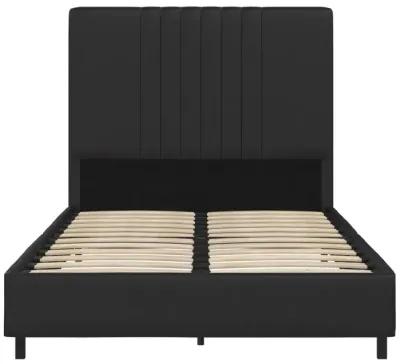 Rio Faux Leather Upholstered Platform Bed with Tufted Headboard