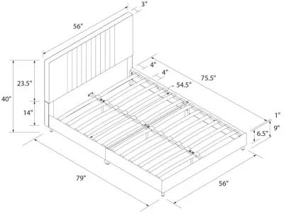 Rio Faux Leather Upholstered Platform Bed with Tufted Headboard