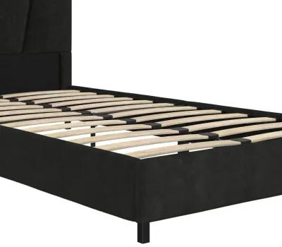 Maverick Velvet Upholstered Platform Bed with Tufted Headboard