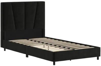 Maverick Velvet Upholstered Platform Bed with Tufted Headboard