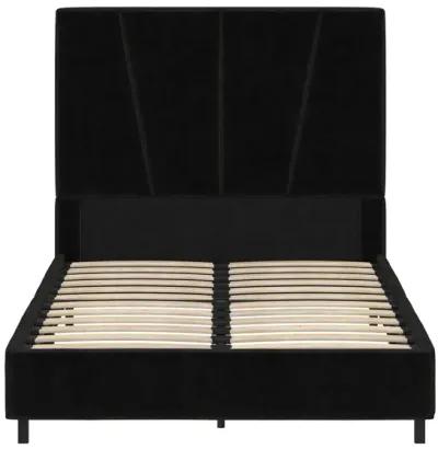 Maverick Velvet Upholstered Platform Bed with Tufted Headboard