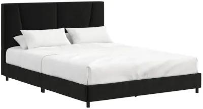 Maverick Velvet Upholstered Platform Bed with Tufted Headboard