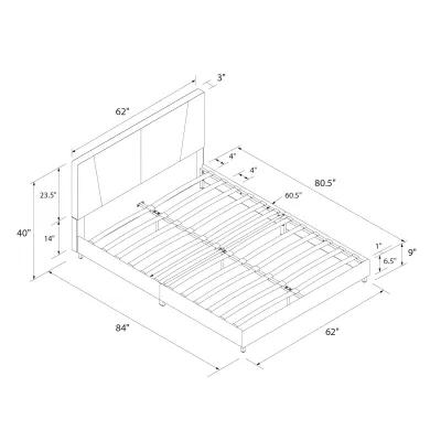 Maverick Velvet Upholstered Platform Bed with Tufted Headboard