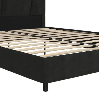 Maverick Velvet Upholstered Platform Bed with Tufted Headboard