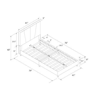 Maverick Velvet Upholstered Platform Bed with Tufted Headboard