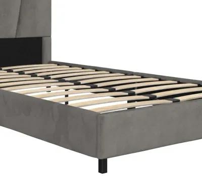 Maverick Velvet Upholstered Platform Bed with Tufted Headboard