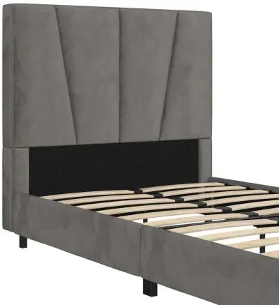 Maverick Velvet Upholstered Platform Bed with Tufted Headboard