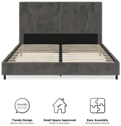 Maverick Velvet Upholstered Platform Bed with Tufted Headboard