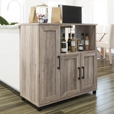 Tindall Modern Farmhouse Microwave Stand with 5 Shelves