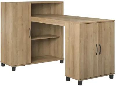 Basin Hobby and Craft Desk with Open Shelving and Storage Cabinet