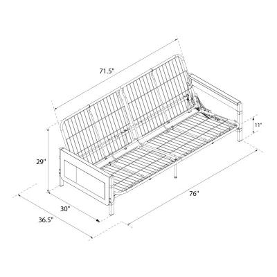 Fairview Metal Frame Storage Futon with 6 Inch Mattress