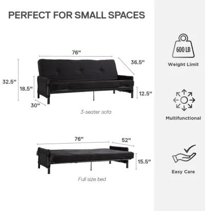 Fairview Metal Frame Storage Futon with 6 Inch Mattress