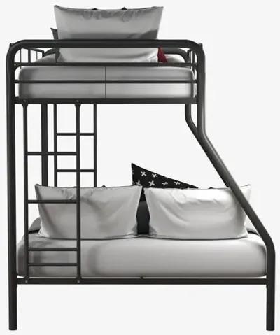 Dusty Twin over Full Metal Bunk Bed with Integrated Ladder