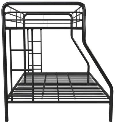 Dusty Twin over Full Metal Bunk Bed with Integrated Ladder