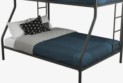 Dusty Twin over Full Metal Bunk Bed with Integrated Ladder