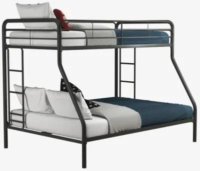 Dusty Twin over Full Metal Bunk Bed with Integrated Ladder