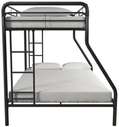 Dusty Twin over Full Metal Bunk Bed with Integrated Ladder