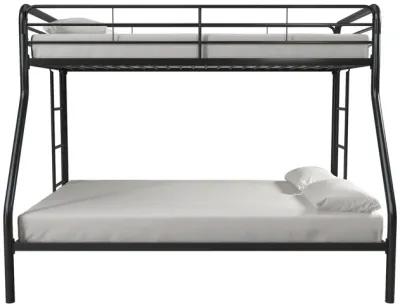 Dusty Twin over Full Metal Bunk Bed with Integrated Ladder