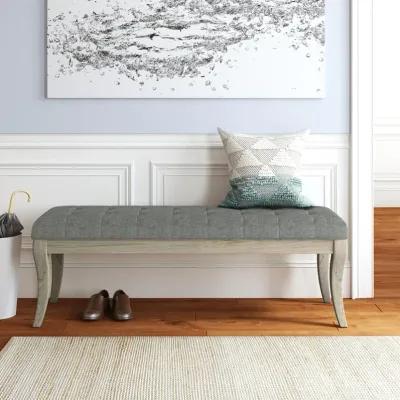 Theodore Rectangular Bench with Wood Frame and Upholstered Cushion Top