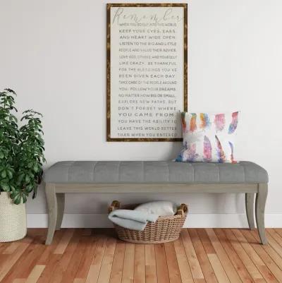 Theodore Rectangular Bench with Wood Frame and Upholstered Cushion Top