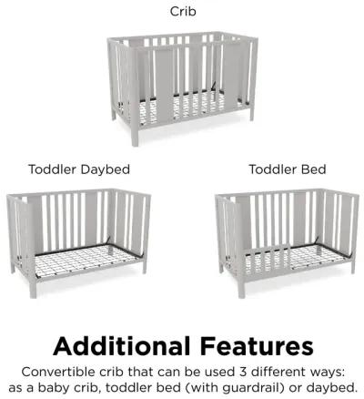 Crawford Curved Post 3 in 1 Crib with Adjustable Heights