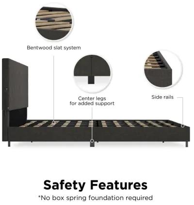 Paxson Upholstered Bed with USB Port and Wood Slats