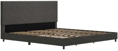 Paxson Upholstered Bed with USB Port and Wood Slats