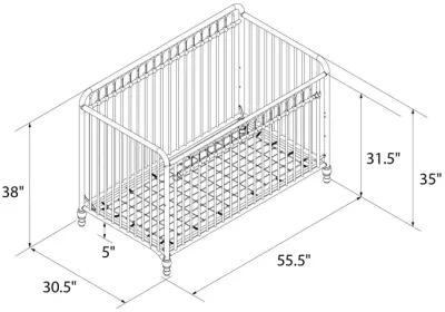 Little Seeds Raven 3-in-1 Metal Crib with Rounded Edges