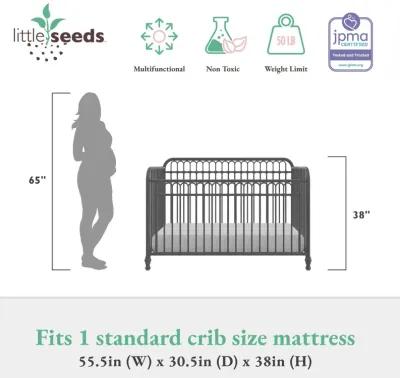 Little Seeds Raven 3-in-1 Metal Crib with Rounded Edges