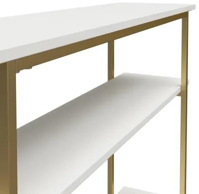 Olten Console Sofa Table with 3 Open Shelves and Metal Frame