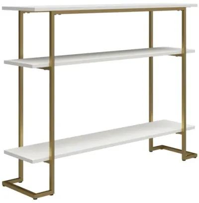 Olten Console Sofa Table with 3 Open Shelves and Metal Frame