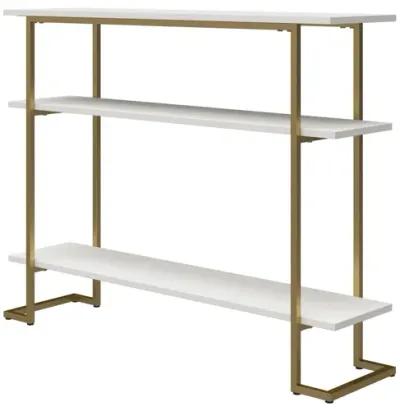 Olten Console Sofa Table with 3 Open Shelves and Metal Frame