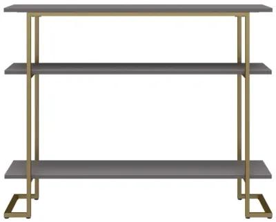 Olten Console Sofa Table with 3 Open Shelves and Metal Frame