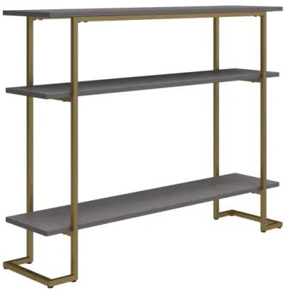 Olten Console Sofa Table with 3 Open Shelves and Metal Frame