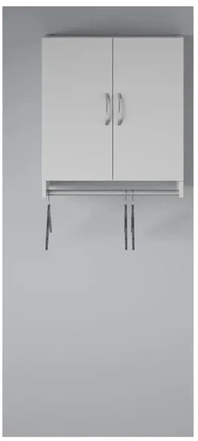 Basin 2 Door Wall Storage Cabinet with Hanging Rod