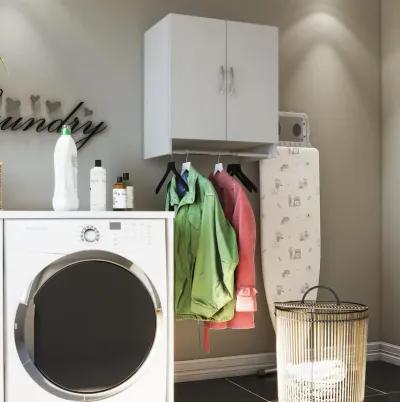 Basin 2 Door Wall Storage Cabinet with Hanging Rod