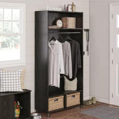 Camberly 36 Inch Wide Mudroom Storage Cabinet with Clothing Rod