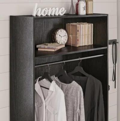 Camberly 36 Inch Wide Mudroom Storage Cabinet with Clothing Rod